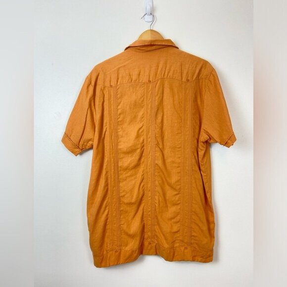 The Havanera Guayabera Linen Blend Embroidered Coastal Button Down Tropical - Picture 8 of 8